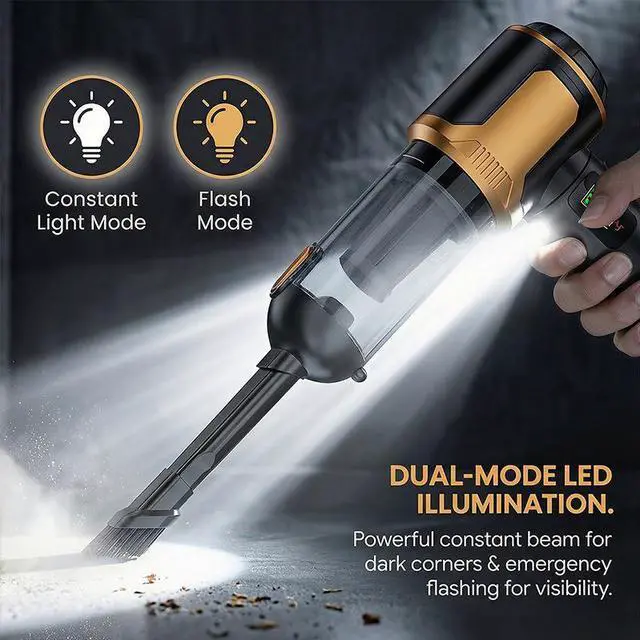 Alt view image 6 of 7 - ST-6709A Plus Cordless Car Vacuum & Blower 2-in-1, Brushless High-Power Dust Removal Cleaner, Tire Inflator, Digital Display, LED Light for Auto Black