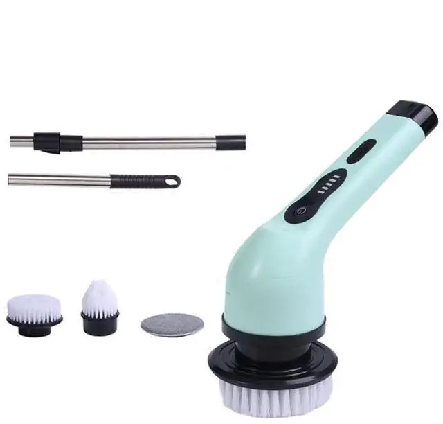 Main image of Electric Spin Scrubber, Cordless Power Cleaning Brush for Kitchen Bathroom Floor Tile, Multi-Function Handheld Cleaner Tool green 3-in-1