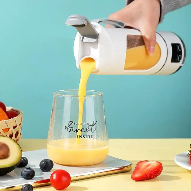 Alt view image 5 of 7 - Portable Juicer with Pulp Separation, Cordless Electric Juice Extractor, Rechargeable, Automatic, Multi-Function, Small Compact Juicer for Home & Student - green