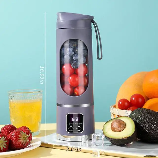 Main image of Portable Juicer with Pulp Separation, Cordless Electric Juice Extractor, Rechargeable, Automatic, Multi-Function, Small Compact Juicer for Home & Student - purple