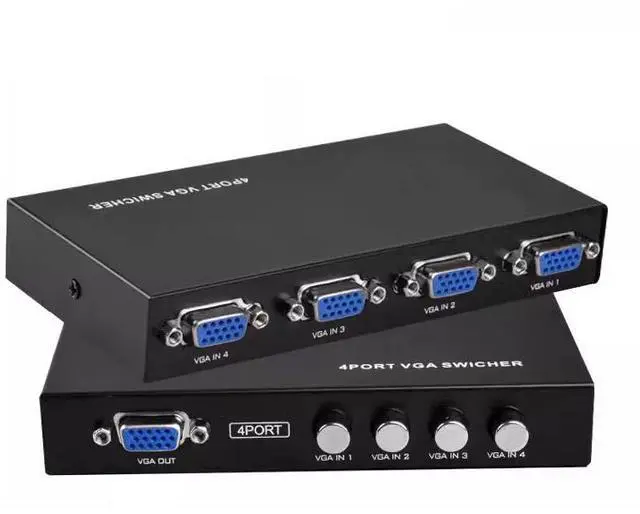 Main image of VGA Switch 4 Port 4 in 1 Out VGA Switcher Box for 4 Computers Share 1 Monitor, 1080P HD VGA Video Selector for Desktop Laptop TV Projector