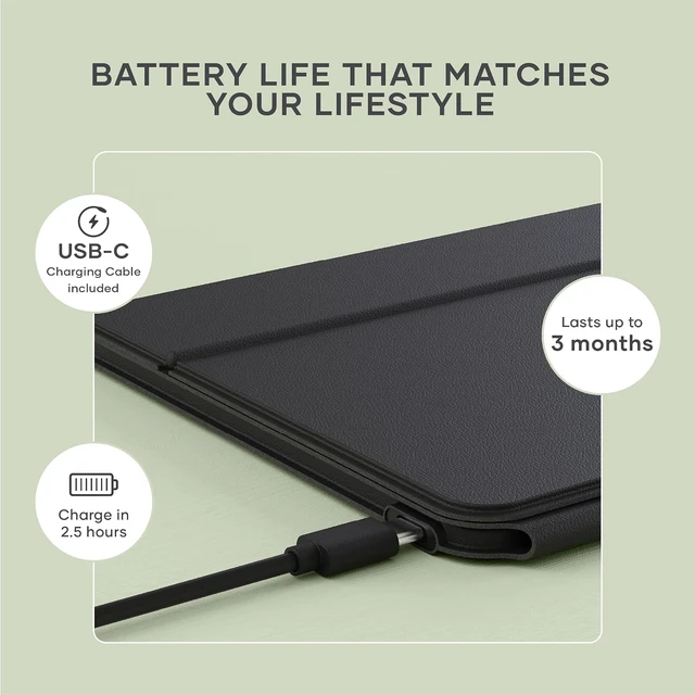 Alt view image 6 of 7 - Satechi OntheGo Bluetooth Keyboard, Connect Up to 3 Devices, Tablet, Black
Adjustable stand, USB-C rechargeable battery, compact & portable, for iPad, tablet