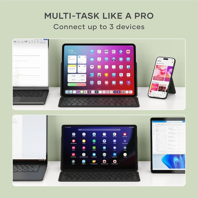Alt view image 4 of 7 - Satechi OntheGo Bluetooth Keyboard, Connect Up to 3 Devices, Tablet, Black
Adjustable stand, USB-C rechargeable battery, compact & portable, for iPad, tablet