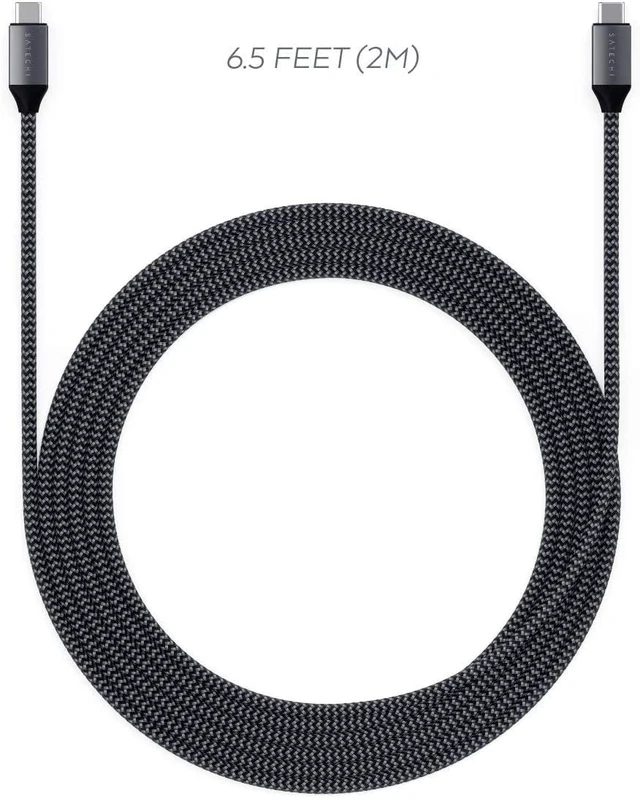 Alt view image 2 of 6 - Satechi USB-C to USB-C Cable (6.5 Feet), 100W Charging, Space Gray
for iPhone 18 to 15 series, iPad Air/Pro, MacBook Air/Pro/Neo, Galaxy S25, Android, Windows