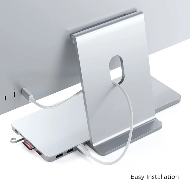 Alt view image 5 of 7 - Satechi Slim Dock for 24-inch iMac, Tool-Free M.2 SSD Enclosure, Silver
USB-C data port, USB-A, 2 USB 2.0 ports, micro/SD card reader
