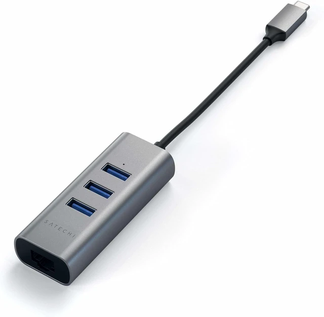 Alt view image 4 of 4 - Satechi USB-C Hub Adapter, 3 USB-A 3.0 Ports & Ethernet, Space Gray
Compatible with MacBook Air/Pro/Neo, Dell, HP, Surface, Lenovo, iPad, iPhone 18