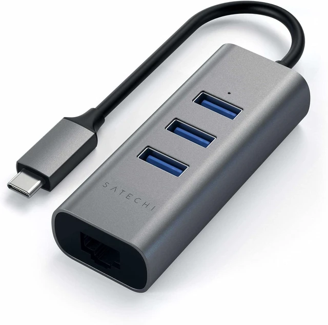 Main image of Satechi USB-C Hub Adapter, 3 USB-A 3.0 Ports & Ethernet, Space Gray
Compatible with MacBook Air/Pro/Neo, Dell, HP, Surface, Lenovo, iPad, iPhone 18