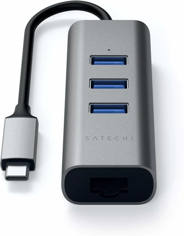 Alt view image 3 of 4 - Satechi USB-C Hub Adapter, 3 USB-A 3.0 Ports & Ethernet, Space Gray
Compatible with MacBook Air/Pro/Neo, Dell, HP, Surface, Lenovo, iPad, iPhone 18