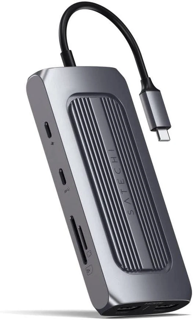 Main image of Satechi MX USB-C Multiport Adapter, 2X 4K HDMI, 100W PD Charging, Ethernet
100W PD charging, USB-C and 2 USB-A data ports, Ethernet, micro/SD card readers, for MacBook, Windows