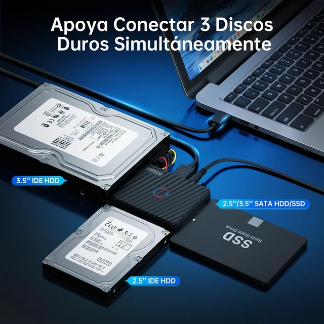 Alt view image 6 of 7 - FIDECO SATA/IDE to USB 3.0 Adapter, Hard Drive Adapter Cable Converter for Universal 2.5/3.5 Inch IDE HDD, 2.5 Inch SSD, 5.25-Inch DVD/CD Drive