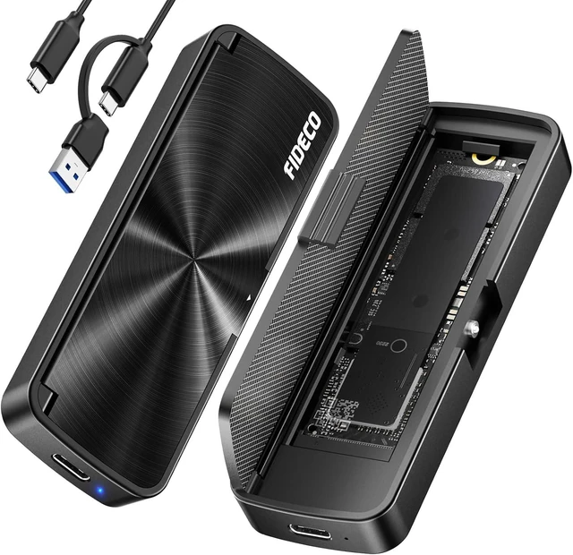 Main image of FIDECO M.2 NVMe SSD Enclosure, M.2 NVMe to USB Adapter, USB 3.2 Gen 2 (10Gbps) SSD Reader for M & M+B Key NVMe SSD, Support UASP and Trim, Tool-Free Installation, Sandwich Style Design