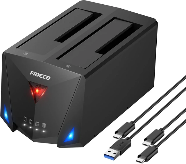 Main image of FIDECO USB 3.2 Gen 1 to Hard Drive Docking Station, Hard Drive Dock for 2.5 or 3.5 inch SATA I/II/III HDD SSD with Hard Drive Duplicator/Offline Clone Function and 2 USB Cables, Support UASP