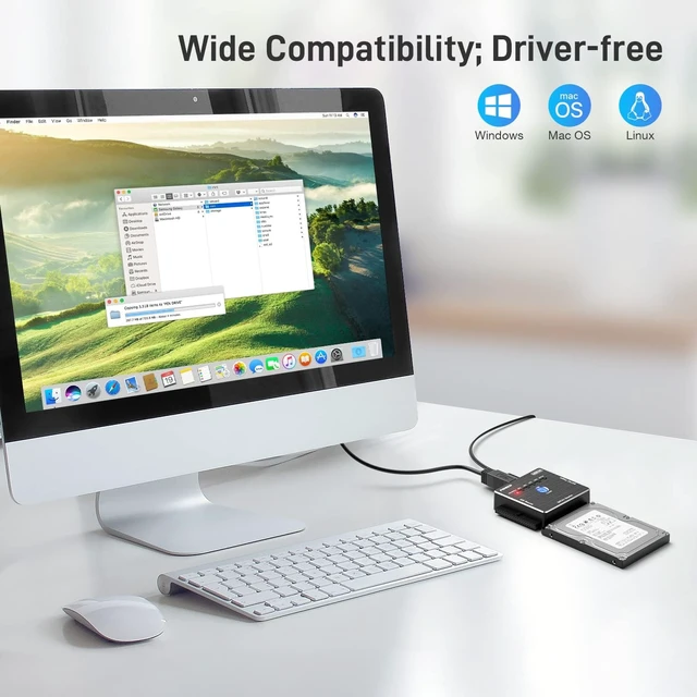 Alt view image 7 of 7 - FIDECO SATA/IDE to USB 3.0 Adapter, Hard Drive Adapter Cable for Universal 2.5/3.5 Inch IDE/SATA External HDD SSD, 5.25-Inch DVD-ROM/CD-ROM/CD-RW, Support Offline Clone