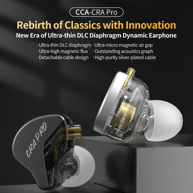 Alt view image 2 of 14 - CCA CRA PRO in Ear Monitor Headphones, Ultra-Thin DLC Diaphragm Dynamic Driver Gaming Earbuds, Clear Sound & Deep Bass, IEMS for Singer Musicians Drummers DJ