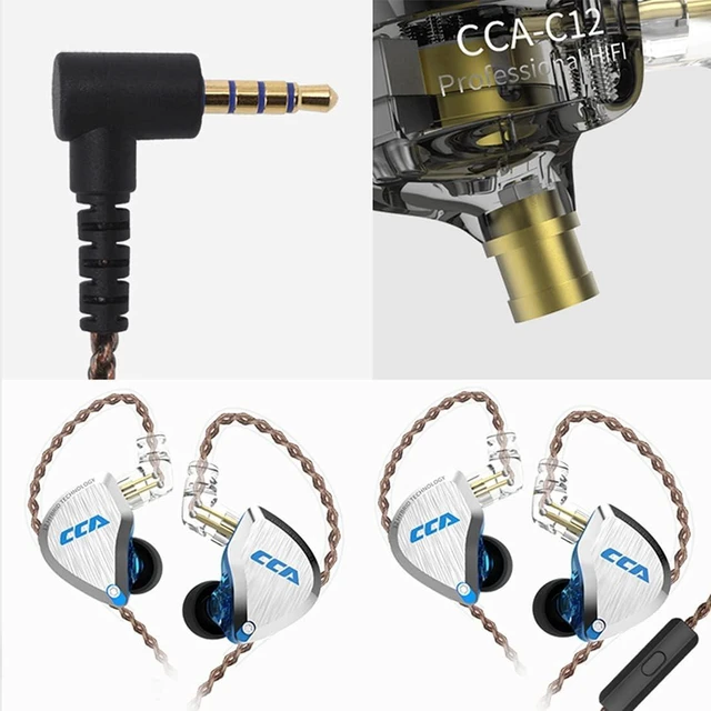 Alt view image 7 of 7 - CCA C12 in Ear Monitor Headphones 5BA 1DD Hybrid HiFi IEM Earphones Noise Isolating Stereo Wired Earbuds for Musicians Audiophile Singers DJ