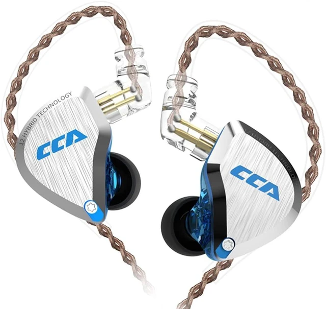 Main image of CCA C12 in Ear Monitor Headphones 5BA 1DD Hybrid HiFi IEM Earphones Noise Isolating Stereo Wired Earbuds for Musicians Audiophile Singers DJ no mic Blue