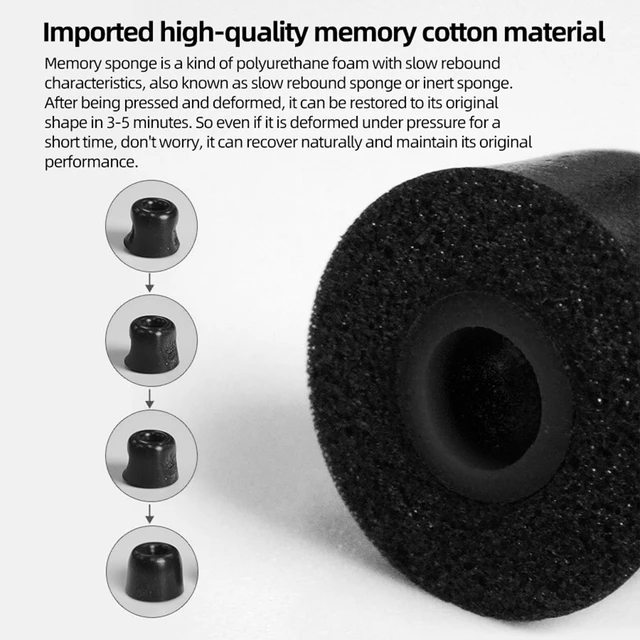 Alt view image 5 of 7 - CCA Memory Foam Earbud Tips Soft&Bouncy Premium Replacement EarphoneTips(3 Pairs)