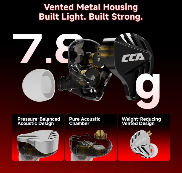 Alt view image 2 of 7 - CCA Falcon 2 DD in Ear Monitor, Immersive Stereo Gaming Earbuds, HiFi Noise Isolating in Ear Headphones, Crystal Clear & Deep Bass IEMs for Gamers Singers Musicians Audio Engineers