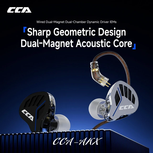 Alt view image 6 of 14 - CCA AKX in Ear Monitor Headphones 10mm Dynamic Driver IEM
Dual-Magnet Dual-Chamber Architecture Gaming Earbuds, Wired Earphones with 2 Pin Detachable Cable for Singer Musicians Silver Without Mic