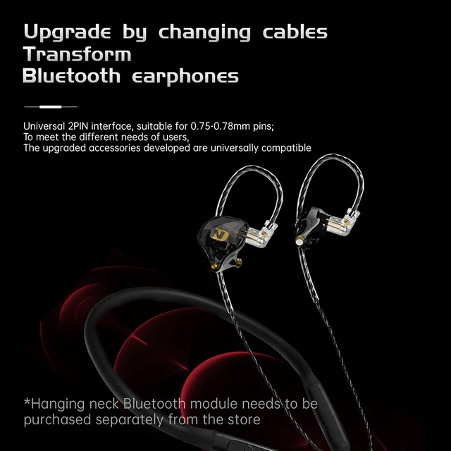 Alt view image 3 of 7 - CCA ND NX2 in Ear Monitorm, HiFi IEM Earphones, Deep Bass Sound in Ear Headphones, Clear Sound Gaming Earbuds with Detachable Cable Crystal