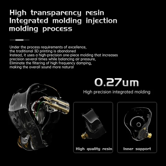 Alt view image 5 of 7 - CCA ND NX2 in Ear Monitorm, HiFi IEM Earphones, Deep Bass Sound in Ear Headphones, Clear Sound Gaming Earbuds with Detachable Cable Crystal