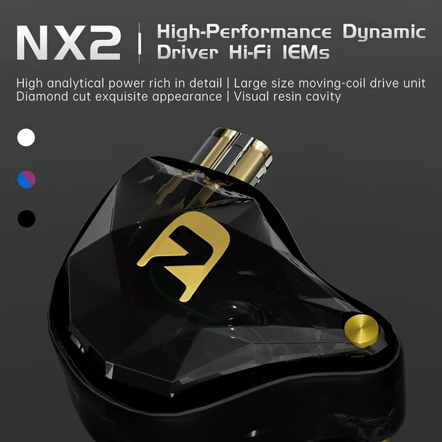 Alt view image 6 of 7 - CCA ND NX2 in Ear Monitorm, HiFi IEM Earphones, Deep Bass Sound in Ear Headphones, Clear Sound Gaming Earbuds with Detachable Cable Crystal