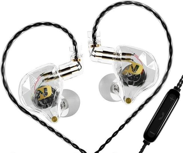 Main image of CCA ND NX2 in Ear Monitorm, HiFi IEM Earphones, Deep Bass Sound in Ear Headphones, Clear Sound Gaming Earbuds with Detachable Cable Crystal