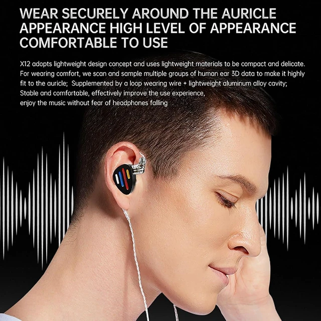 Alt view image 7 of 7 - CCA ND X12 in Ear Monitor,3 Tone Adjustable in Ear Headphones,5BA+1DD IEM Earphones,Clear Sound & Deep Bass Earphones Wired, with 2pin Detachable Cable