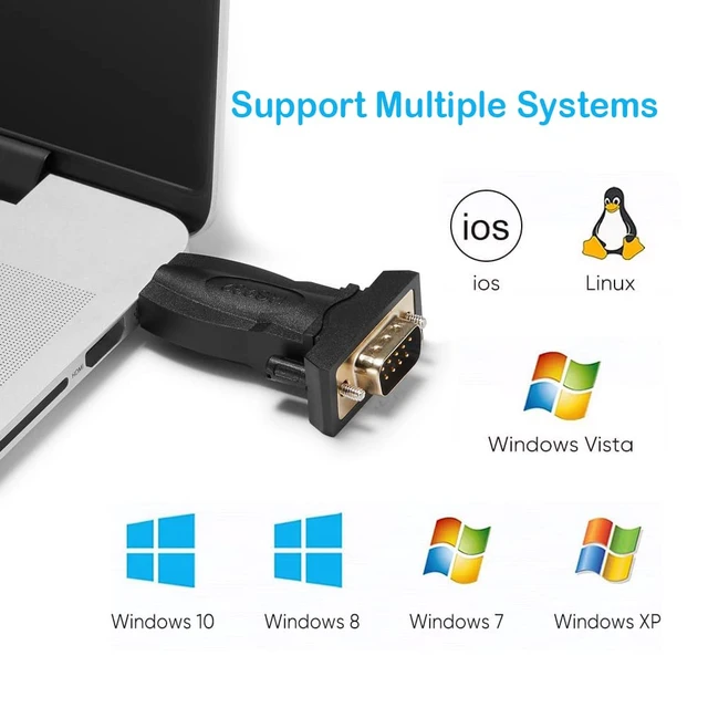 Alt view image 3 of 7 - USB to RS232 Adapter with FTDI Chipset, USB to RS232 Male DB9 Serial Converter for Cashier Register, Modem, Scanner, Industriual Machinery, CNC, Black