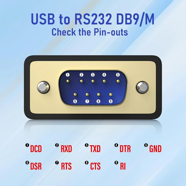 Alt view image 6 of 7 - USB to RS232 Adapter with FTDI Chipset, USB to RS232 Male DB9 Serial Converter for Cashier Register, Modem, Scanner, Industriual Machinery, CNC, Black