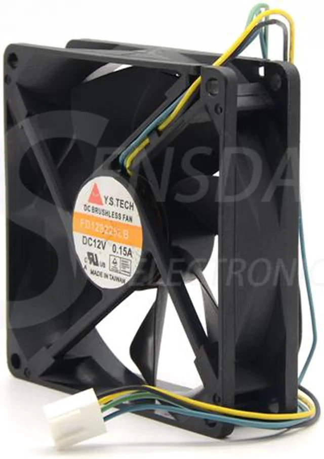 Alt view image 2 of 6 - Y.S.Tech FD129225LB 9225 90mm 9cm DC 12V 0.15A silent chassis power supply cooling fan computer case cooler