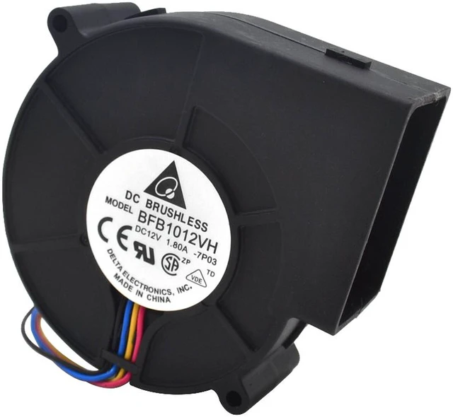 Alt view image 4 of 6 - 2pcs 9733 turbo centrifugal fan blower BFB1012VH 12V 1.80A wind capacity 97*97*33mm