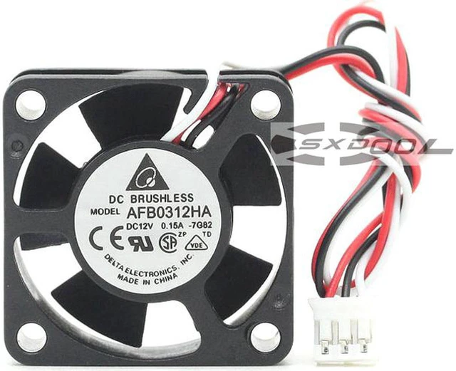 Alt view image 2 of 2 - Original Delta AFB0312HA 12V 0.15A 3cm 3010 30mm 3-wire 3-pin For YASKAWA drive cooling fan