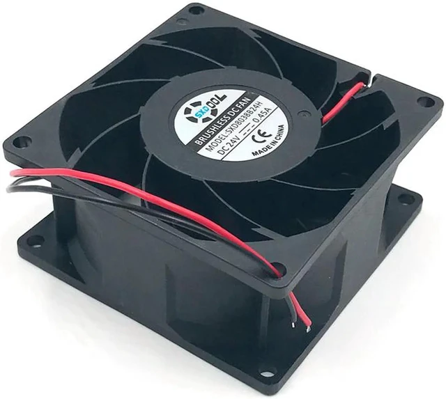 Alt view image 3 of 5 - New SXDOOL SXD8038B24H 80X80X38mm 8cm 8038 DC 24V brushless cooling fan 0.45A 6000RPM 83.5CFM 57DBA for server inverter case