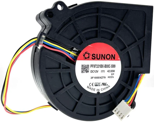 Alt view image 5 of 5 - Blower Fan 97mm PWM 9733 DC 12V 42.00W Original Sunon PF97331BX-B00C-S99 6800RPM High Speed Air Flow Extractor
