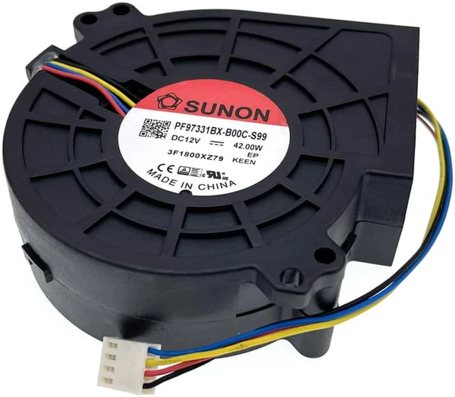 Alt view image 2 of 5 - Blower Fan 97mm PWM 9733 DC 12V 42.00W Original Sunon PF97331BX-B00C-S99 6800RPM High Speed Air Flow Extractor