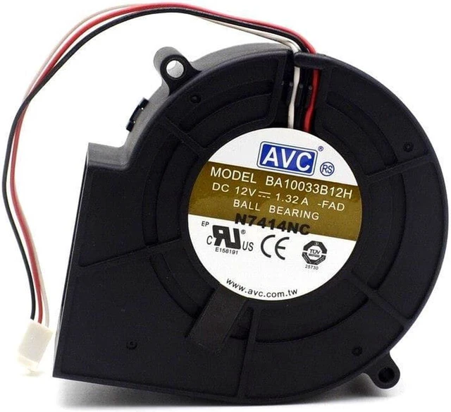 Main image of AVC 9733 DC 12V 1.32A BA10033B12H 3 wire turbine cooling fan blower
