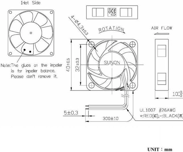 Alt view image 4 of 7 - New 3D Printer 24V 40mm Fan MF40102VX-1Q03C-A99 for Sunon Magnetic Bearing 4010 Cooling for Extruder Hotend BLV Mgn Cube Ender