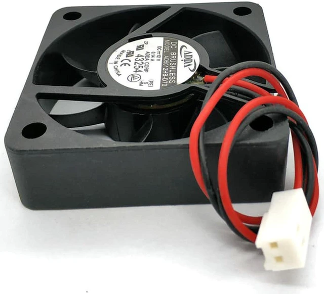 Alt view image 3 of 6 - AD5012HB-D70 ADDA 5CM 5015 12v 0.14a 2wire double ball cooling fan 50x50x15mm