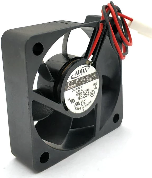 Alt view image 5 of 6 - AD5012HB-D70 ADDA 5CM 5015 12v 0.14a 2wire double ball cooling fan 50x50x15mm