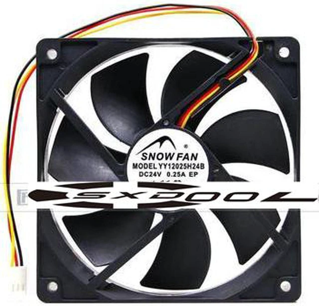 Alt view image 3 of 4 - SNOW FAN YY12025H24B Server Cooling Fan DC 24V 0.25A 120x120x25mm 3-wire