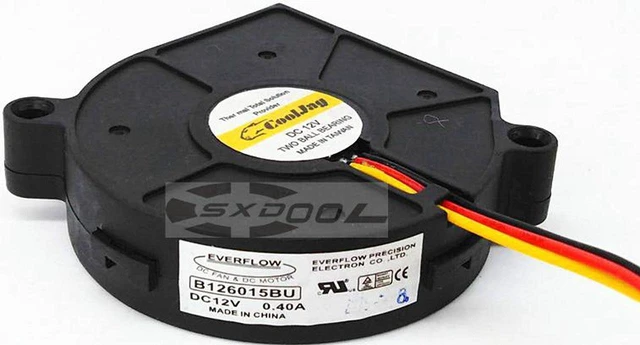 Alt view image 3 of 4 - EVERFLOW B126015BU DC 12V 0.40A 6cm CPU AMD AIO turbo fan 6015 3-wire 6200RPM