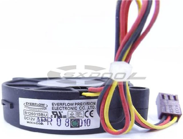 Alt view image 4 of 4 - EVERFLOW B126015BU DC 12V 0.40A 6cm CPU AMD AIO turbo fan 6015 3-wire 6200RPM
