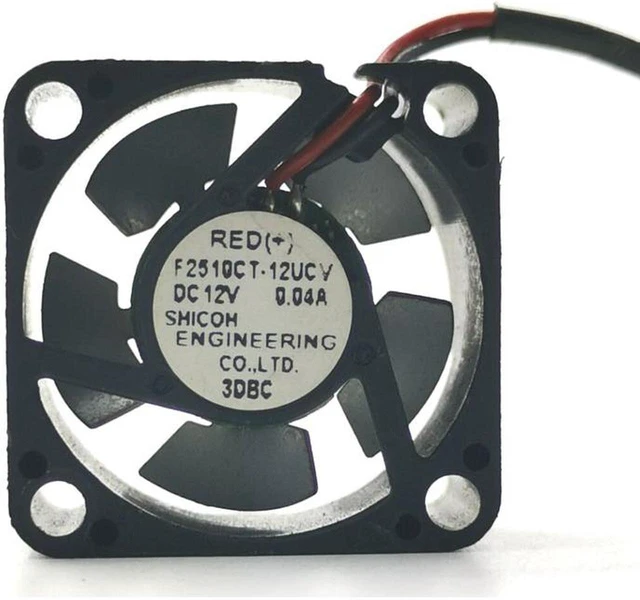 Main image of Mini Micro Tiny Fan F2510CT-12UCV 25mm 2.5cm Micor Mini DC 12V 0.04A 25*25*10 2 Wire Iron Metal Blade Miniature HeatSink Cooling Fan