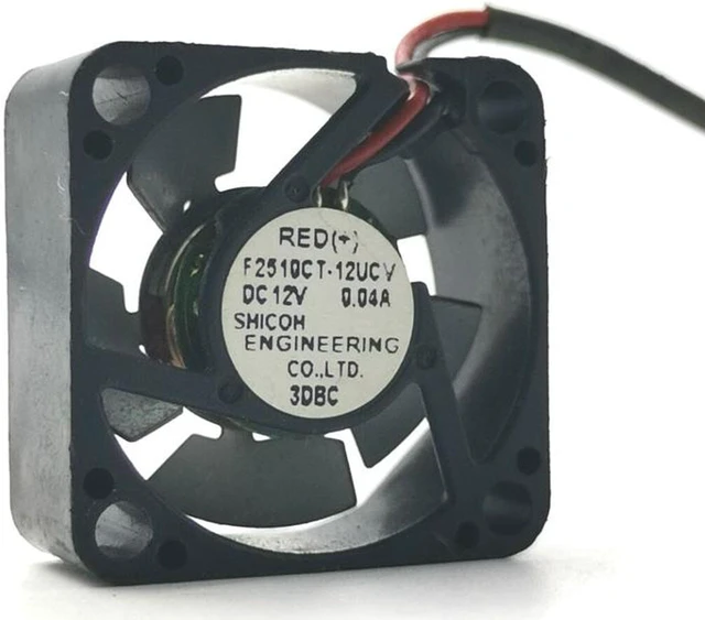 Alt view image 2 of 7 - Mini Micro Tiny Fan F2510CT-12UCV 25mm 2.5cm Micor Mini DC 12V 0.04A 25*25*10 2 Wire Iron Metal Blade Miniature HeatSink Cooling Fan
