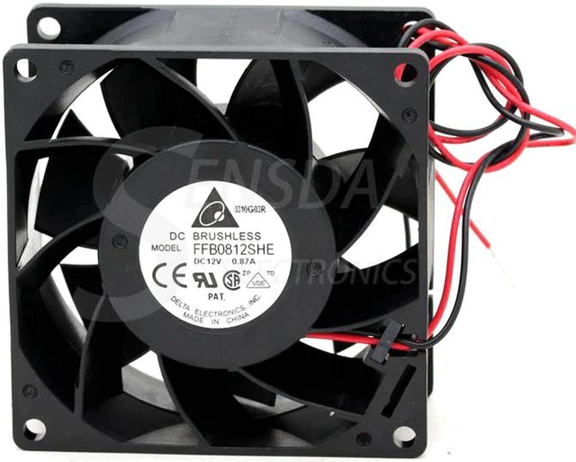 Main image of Delta Electronics FFB0812SHE 80mm DC12V 0.87A Server Cooling Fans Server Square computer fan case cooler