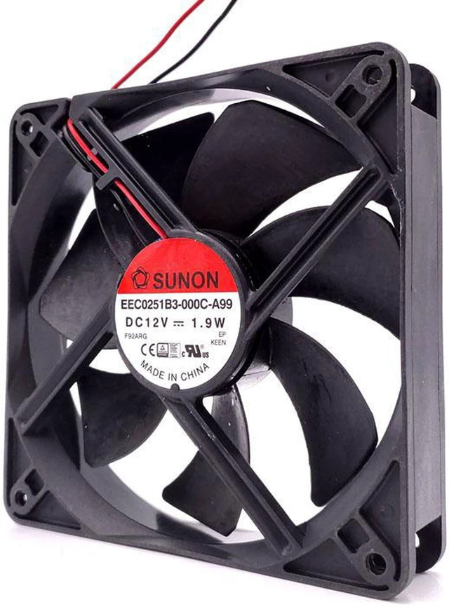Alt view image 5 of 5 - 120mm Mute PC Case Cooling Fan,for Sunon EEC0251B3-000C-A99 120X120X25mm DC 12V 1.9W 12025 Low Noise Quiet Silent Cooler