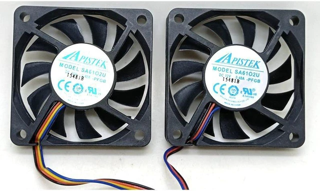 Alt view image 2 of 3 - set of 2 fans Shuttle XH170V Slim PC Computer APISTEK SA61O2U SA6102U PFGA 6010 slim 60x60x10mm 60mm 6CM 4Pin Cooling Fan