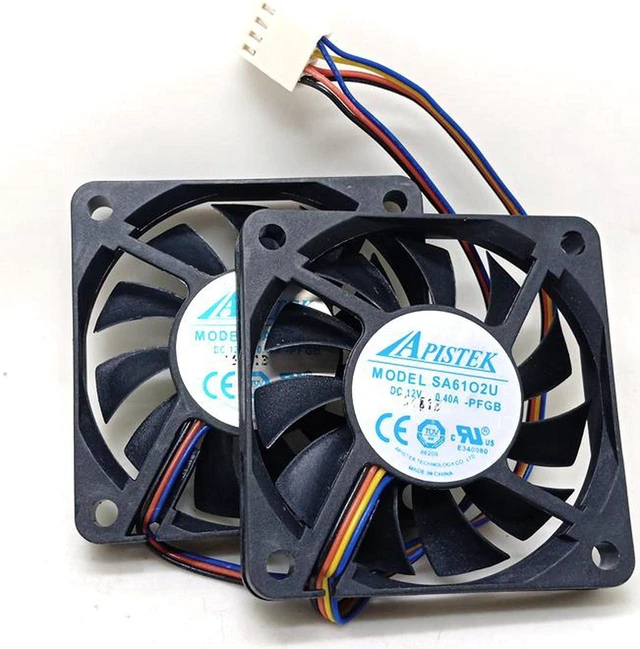Main image of set of 2 fans Shuttle XH170V Slim PC Computer APISTEK SA61O2U SA6102U PFGA 6010 slim 60x60x10mm 60mm 6CM 4Pin Cooling Fan