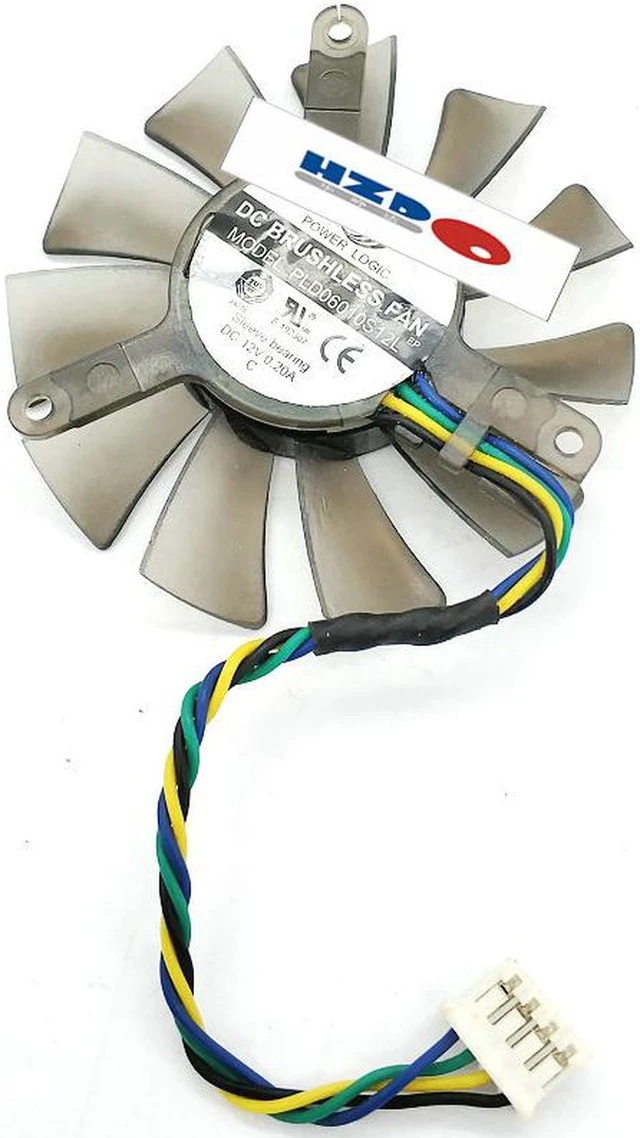 Alt view image 3 of 3 - PLD06010S12L 55mm Graphics / Video Card VGA Cooler Fan Replacement 12V 0.20A 4Wire 4Pin Connector